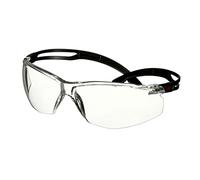 3M SecureFit 500 Lunettes de sécurité, monture noire, antirayure + (K), optique transparente, SF501ASP-BLK-EU