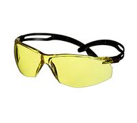 3M SecureFit 500 Lunettes de sécurité, monture noire, revêtement antibuée/antirayure Scotchgard (K&N), optique jaune, SF503SGAF-BLK-EU