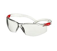 Lunettes de protection 3M SecureFit 500, branches incolores/rouges, traitement anti-rayures/antibuée Scotchgard (K&N), écran incolore, SF501SGAF-RED x1 morceau