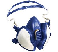 3M série 4000 - Demi-masque de protection réutilisable 3M 4277 - Filtres intégrés pour une protection contre vapeurs, gaz et particules - 1 x masque bleu/blanc