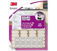 3M SP91V66 Assortiment de butées amortisseurs Anti-choc 39 pièces Transparent/Blanc