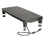 3M Support de Moniteur réglable avec concentrateur USB à 4 Ports, Noir, idéal pour Les écrans d'ordinateur, Ordinateurs Portables, téléviseurs, Haut-parleurs, imprimantes et Plus Encore