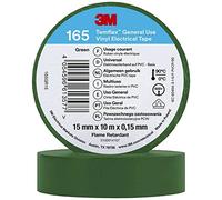 3M Ruban isolant électrique Temflex 165 165GR1E Vert 10 m x 15 mm