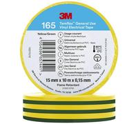 3M Temflex™ 165 165YG1E Ruban isolant Temflex™ 165 Jaune (L x l) 10 m x 15 mm