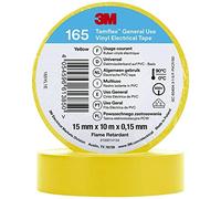 3M Ruban isolant électrique Temflex 165 165YL1E Jaune 10 m x 15 mm
