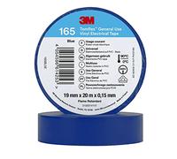 3M Temflex 165 Ruban isolant, en vinyle, bleu, 0,152 mm x 19 mm x 20 m