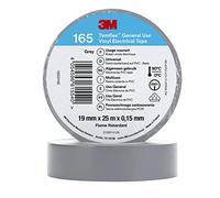3M Temflex de ruban adhésif électrique en vinyle 165 gris 19 mm x 25 m, 10 rouleaux