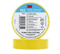 3M Temflex de ruban adhésif électrique en vinyle 165, jaune, 15 mm x 10 m, 100 rouleaux