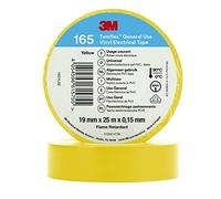 3M Temflex de ruban adhésif électrique en vinyle 165 Jaune 19 mm x 25 m, 10 rouleaux
