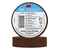 3M Temflex de ruban adhésif électrique en vinyle 165, marron, 15 mm x 10 m, 100 rouleaux