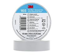 3M Temflex de ruban adhésif en vinyle 165 blanc 15 mm x 10 m, 100 rouleaux