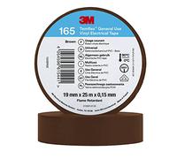 3M Temflex de ruban adhésif en vinyle 165 Marron 19 mm x 25 m, 10 rouleaux