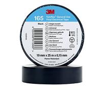 3M Temflex de ruban adhésif en vinyle 165 Noir 19 mm x 25 m, 10 rouleaux