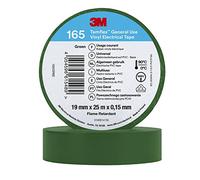 3M Temflex de ruban adhésif en vinyle 165 Vert 19 mm x 25 m, 10 rouleaux