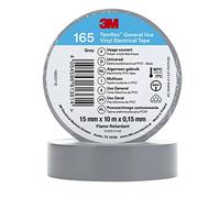 3M Temflex de ruban adhésif vinyle 165 gris 15 mm x 10 m, 100 rouleaux
