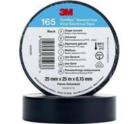 3M™ Temflex™ Ruban isolant vinyle 165, noir, 25 mm x 25 m | Paquet (1 rouleau)