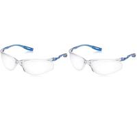3M Tora (CCS) - Lunettes de sécurité incolores en polycarbonate sans monture avec branches bleues - Anti-buée, anti-rayures et anti-UV - 1 pièce (Lot de 2)