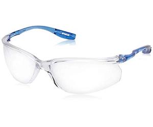 3M Tora (CCS) - Lunettes de sécurité incolores en polycarbonate sans monture avec branches bleues - Anti-buée, anti-rayures et anti-UV - 1 pièce