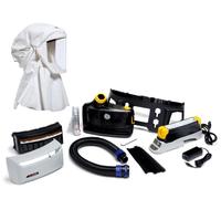 3M TR-819E IS Kit de démarrage Versaflo protection antidéflagrante y compris TR-802E, accessoires et cagoule légère à usage unique 3M Versaflo S533L avec support de tête intégré, blanc, matériau robus