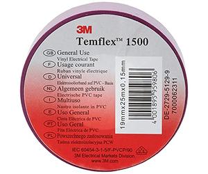 3M TVIO1925 Temflex 1500 Ruban isolant électrique en vinyle, 19 mm x 25 m, 0,15 mm, violet