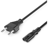 3m Type C Power Cable European Plug to European C7 Female Plug Power Cable Euro 8 Small TV Device Blu-Ray Receiver DVD Devices Power Supplies-Black
