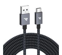 3M USB C Cable, USB Type C Cable Quick Charge 3A QC 3.0, USB C USB2.0 Braided Nylon Charger Cable for iPhone 15/15 Pro, Samsung Galaxy S21/S20/S10/S9/S8, Huawei P30/P20, Xiaomi-Space Grey