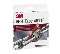 3M VHB 4611, Ruban Adhésif Mousse Double Face - Résister aux Hautes Températures et Adhérer sur de Nombreux Matériaux (Métaux, le Polycarbonate et ABS) - Gris, 19 mm x 3 m, 1.1 mm (1 Rouleau)