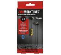 3M WorkTunes Protection auditive électronique intra-auriculaire avec technologie Bluetooth 6.0, 19 dB NRR, écouteurs à cordon magnétique, autonomie de 10 heures