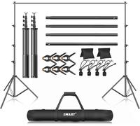 3m x 3.6m Adjustable Backdrop Support System Kit with 2 Clips and Carry Bag for Photo Studio, Video, Portrait and Product Photography