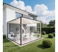 3m x 4m Transparent Waterproof Tarpaulin with Eyelets Outdoor Garden Furniture Cover Plant Insulation Pet Hutches Canopy with Tie Rope
