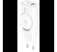 3MK Chargeur Secteur 33W GaN Blanc : USB-C Power Delivery 3.0 33W + USB-A Quick Charge 3.0, Recharge sans Fil Qi, Smartphones, Tablettes, Smartwatches