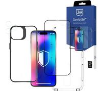 3mk Comfort Set 4in1 pour Apple iPhone 14 Pro, étui, protection d'écran en verre trempé, protection de l'appareil photo et cadre unique pour fixer le verre