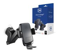 3mk Drive & Charge Car Phone Holder for Grill / Windscreen / Cockpit with Inductive Charger - Noir