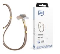 3mk EasyClip Elite Chaîne pour téléphone portable pour Smartphone, Samsung, iPhone Case à accrocher autour du cou Coque de protection Cordon de téléphone portable, HalsbandAccessories Taupe (or)
