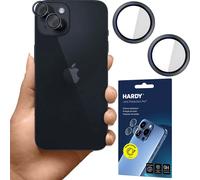 3mk Verre hybride HARDY Lens Protection pour Apple iPhone 15/15 Plus Black Lentille de l'appareil photo 0,4mm 9H