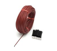 3mm 12K Carbon Fiber Heating Wire 33 Ohm m High Temp Far Infrared Cable for Floor Heating 200℃ Rated Silicone Rubber Insulation Waterproof DIY Underfloor System (50m)