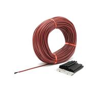 3mm 12K Carbon Fiber Heating Wire 33 Ohm m High Temp Far Infrared Cable for Floor Heating 200℃ Rated Silicone Rubber Insulation Waterproof DIY Underfloor System (20m)