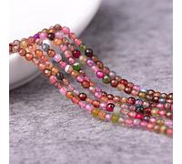 3MM 4MM Agate Tourmaline Cut Facted Semi-Finis Loose Bead Crystal Tourmaline DIY with Beads 1pc Semi Finish Beads (Taille : 4MM/Bar (environ 95 Pièces))