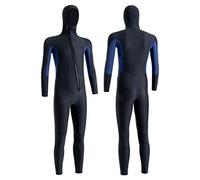 3mm Combinaison de Cagoule Néoprène Combinaisons de Plongée pour Hommes Peau de Plongée Une Pièce Manches Longues Fermeture Éclair Avant Thermique Maillots de Bain pour Plongée Natation Surf,Black,XXL
