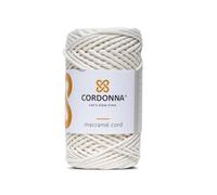 3mm - Écru Notre Corde macramé pour l'artisanat est Facile à Travailler et Convient à Une d'utilisations, notamment Les Attrape-rêves, Le Crochet, Les Tapis en Tricot, Les poufs, Les Bijoux