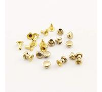 3mm en laiton massif double rivets plats, rivets à main rivets à pics rivets en cuir pour la fabrication de sacs, vêtements, chaussures. doré H7