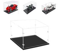3MM Epaisse Transparente Acrylique Affichage Cas-Assembler Boîte de Comptoir, Epaissir la Base, à L'épaisseur, pour Les Objets de Collection, Lego 21270 75387 42161 42173 (Noir, 35x20x20cm/14x8x8in)