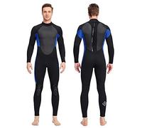 3mm Neoprene Wetsuit for Men and Women Adult Full Length Thermal Stretch Wet Suit with Back Zip Long Sleeve Full Body Swimsuit Surfing Swimming Canoe Kayak Sailing Windsurfing (Men Blue s)