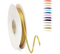 3mm Or Du Tyran Fin Ruban Satin Pour Emballage Des Cadeaux,95 Mètres Polyester Rubans Pour Bouquets,Ballon,Couture,N?Uds,Gâteau,Satin Ruban Roll Pour Décoration De Mariage/Anniversaire/Noël/Fête