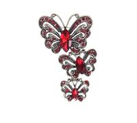 3MOG7Y1 Broche à trois papillons en strass pour femme, unisexe, épingles à insectes, multicolores, accessoires de fête décontractés, M, Métal, Agate