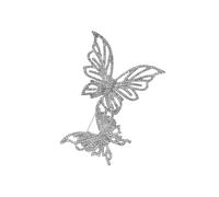 3MOG7Y1 Broche vintage avec trois papillons en strass pour femme, unisexe, épingles à insectes, multicolores, accessoires de fête décontractés, M, Métal, Agate