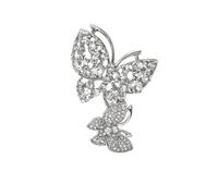 3MOG7Y1 Broche vintage avec trois papillons en strass pour femme, unisexe, épingles à insectes, multicolores, accessoires de fête décontractés, M, Métal, Agate