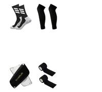3MOG7Y1 Lot de 4 paires de chaussettes de cyclisme pour homme et femme - Protège-tibias anti-collision