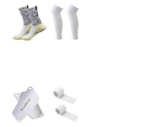 3MOG7Y1 Lot de 4 paires de chaussettes de cyclisme pour homme et femme - Protège-tibias anti-collision