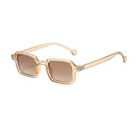 3MOG7Y1 Lunettes de soleil rectangulaires rétro pour femme avec rivets UV400, Thé au champagne, Medium